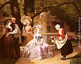 Marie Antoinette and Louis XVI in the Garden of the Tuileries with Madame Lambale by Joseph Caraud